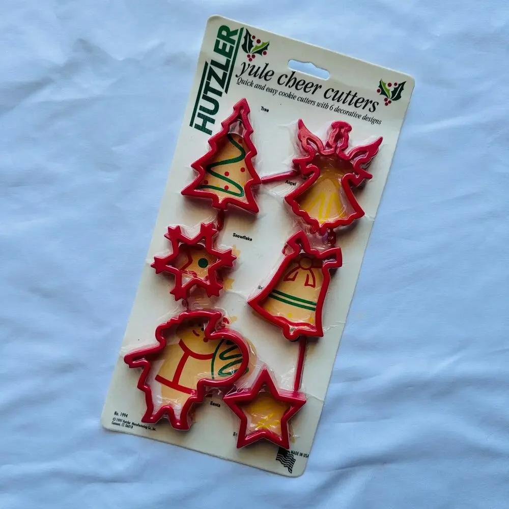 NIB Vintage 1997 Hutzler Yule Cheer Christmas Cookie Cutters